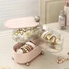 Light Luxury Lipstick Jewelry Dressing Table Storage Rack Jewelry Rotary Table Storage Box Dust Proof Multi Layer Transparent 1