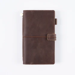 Vintage Leather Travel Journal - Handmade Refillable Portable Diary, Retro Brown (Coffee)