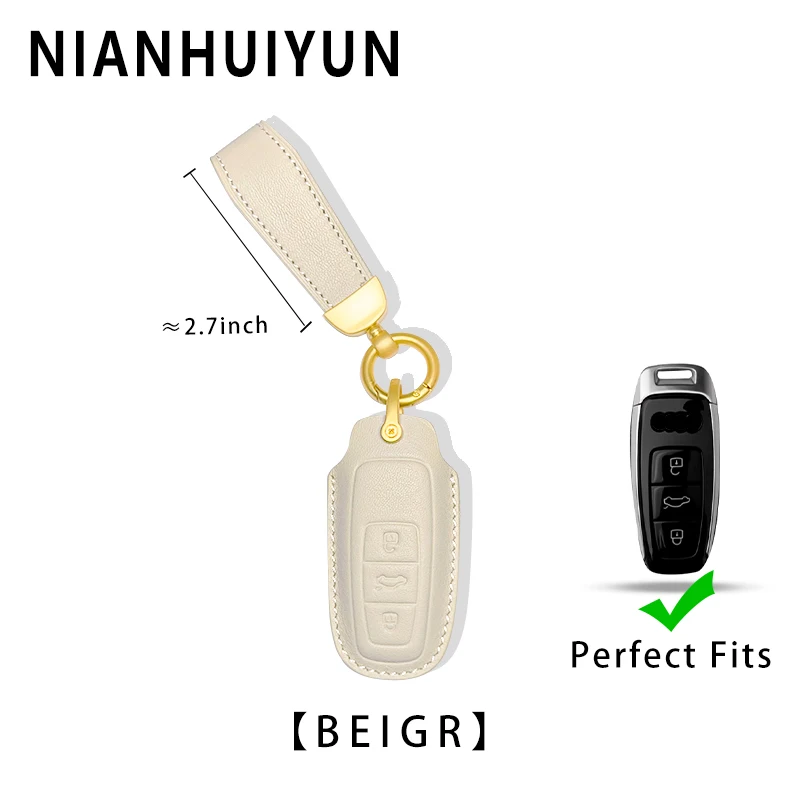 

Leather Car Remote Key Cover For Q8 C8 D5 SQ8 B9 A6 A7 A8 A6L A3L 4K A8L 3Buttons Auto Key Protection Accessories