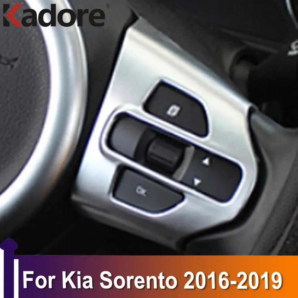 

Переключатель рулевого колеса для Kia Sorento 2016 2017 2018 2019, кнопка управления, крышка, отделка, матовые автомобильные аксессуары, наклейка
