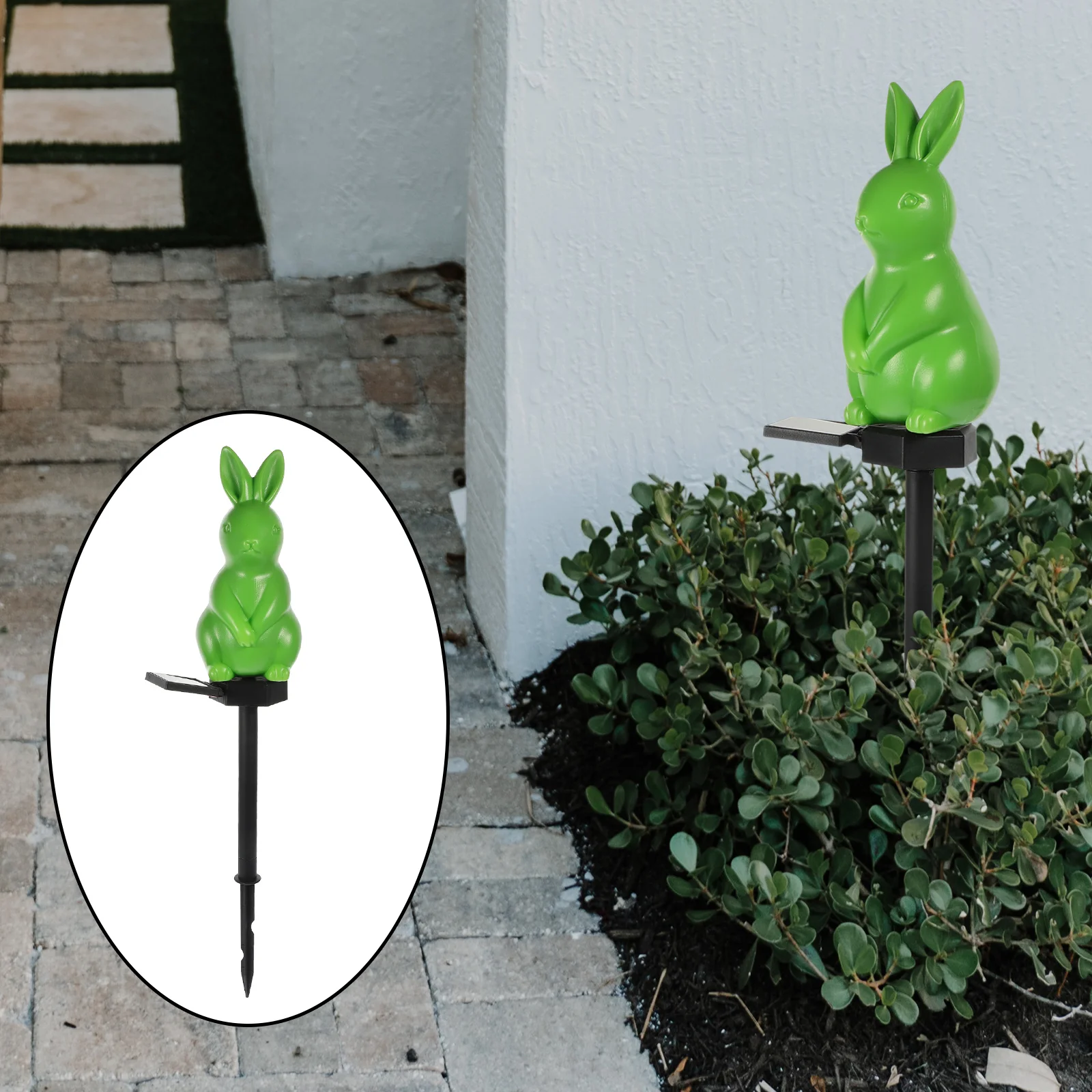 

Solar Ground Plug Light Yard Lamp Garden Decor Rabbit Bunny Abs Easter Lights Outdoor