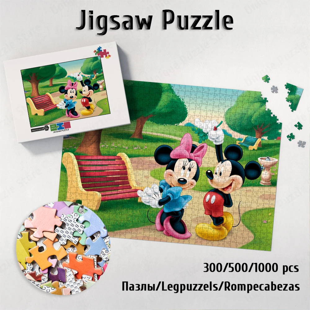 

Mickey Mouse Dating Diy Large Puzzle Game Mickey and Minnie Jigsaw Puzzles Disney Cartoon Toys for Children Restless Family Game