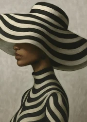 Elegant Monochrome African Woman Canvas Art - Minimalist Wall Decor - 40X60cm Unframed (2)