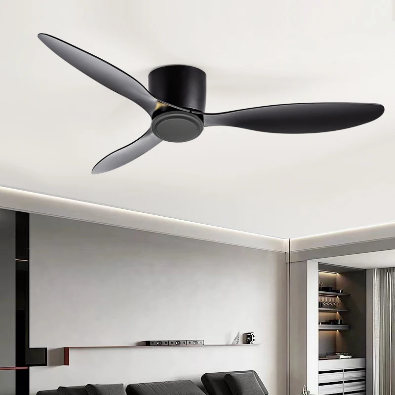 Modern Black White Low Floor DC Motor 30W Ceiling Fans With Remote Control Simple Ceiling Fan Without Light Home Fan 2