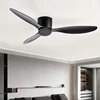 Modern Black White Low Floor DC Motor 30W Ceiling Fans With Remote Control Simple Ceiling Fan Without Light Home Fan 2