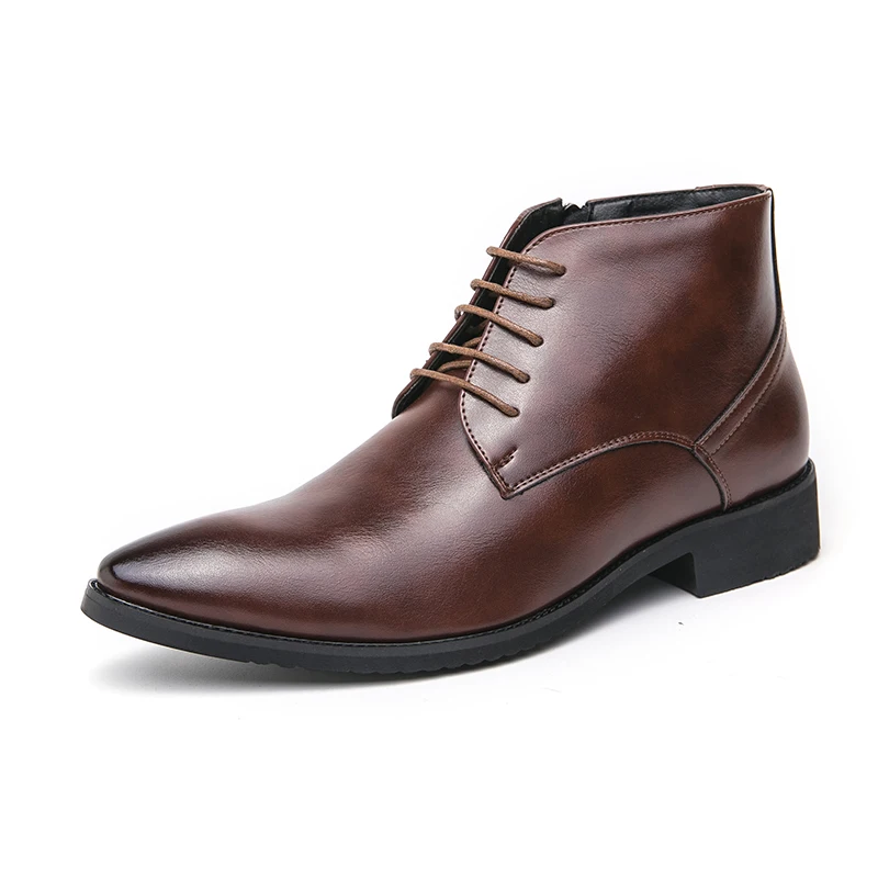 

2023 Fashion Chelsea Boots Men Handmade Gentleman Business Black Brown Formal Short Shoe Male Party Wedding Dress Ankle Boots