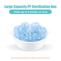 Microwave Bottle Sterilizer Set Steam Sterilizer Fits 6 Baby Bottles for Baby Bottles Pacifiers Cups Disinfect in 2-6 Minutes 2