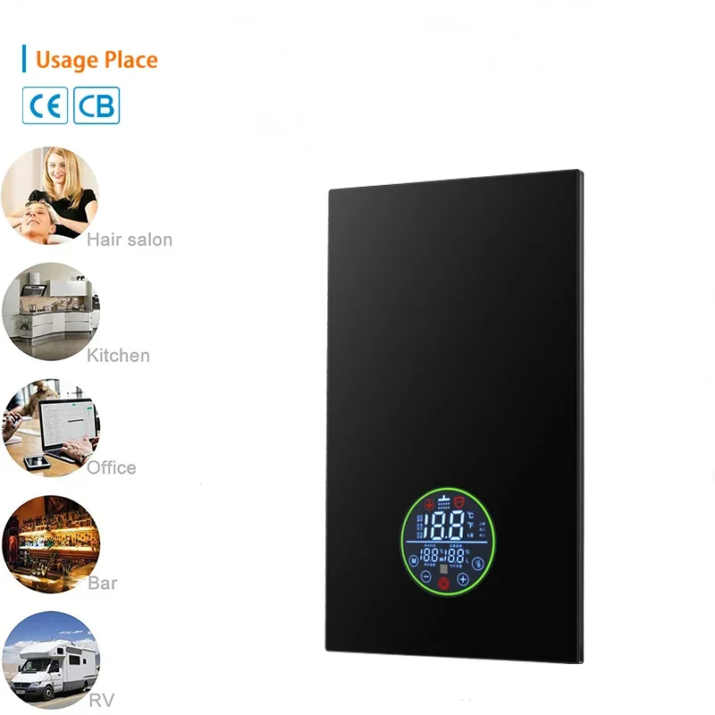 120V 6 KW durable Black color instant water heater for bathroom use