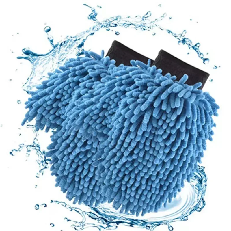 New large size car wash glove microfiber wash mitt car cleaning glove double side thicken wiping gloves plush cleaning tools