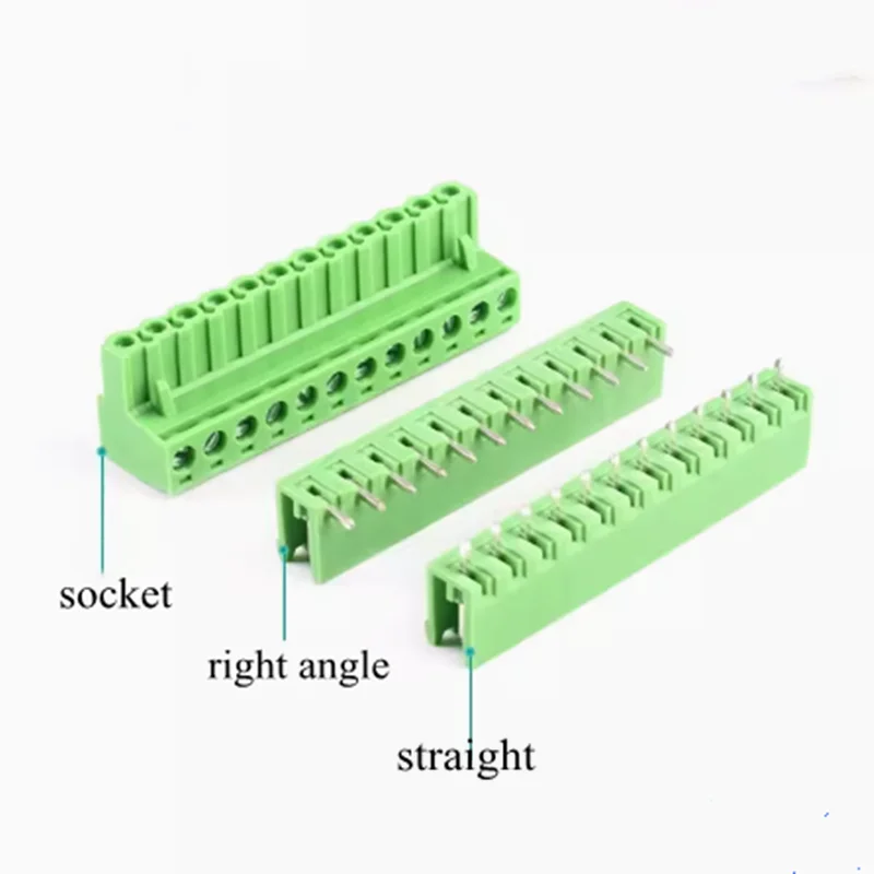 5-Pair 2EDG PCB Screw Terminal Block Connector - Right Angle/Straight Pin Header Plug Socket