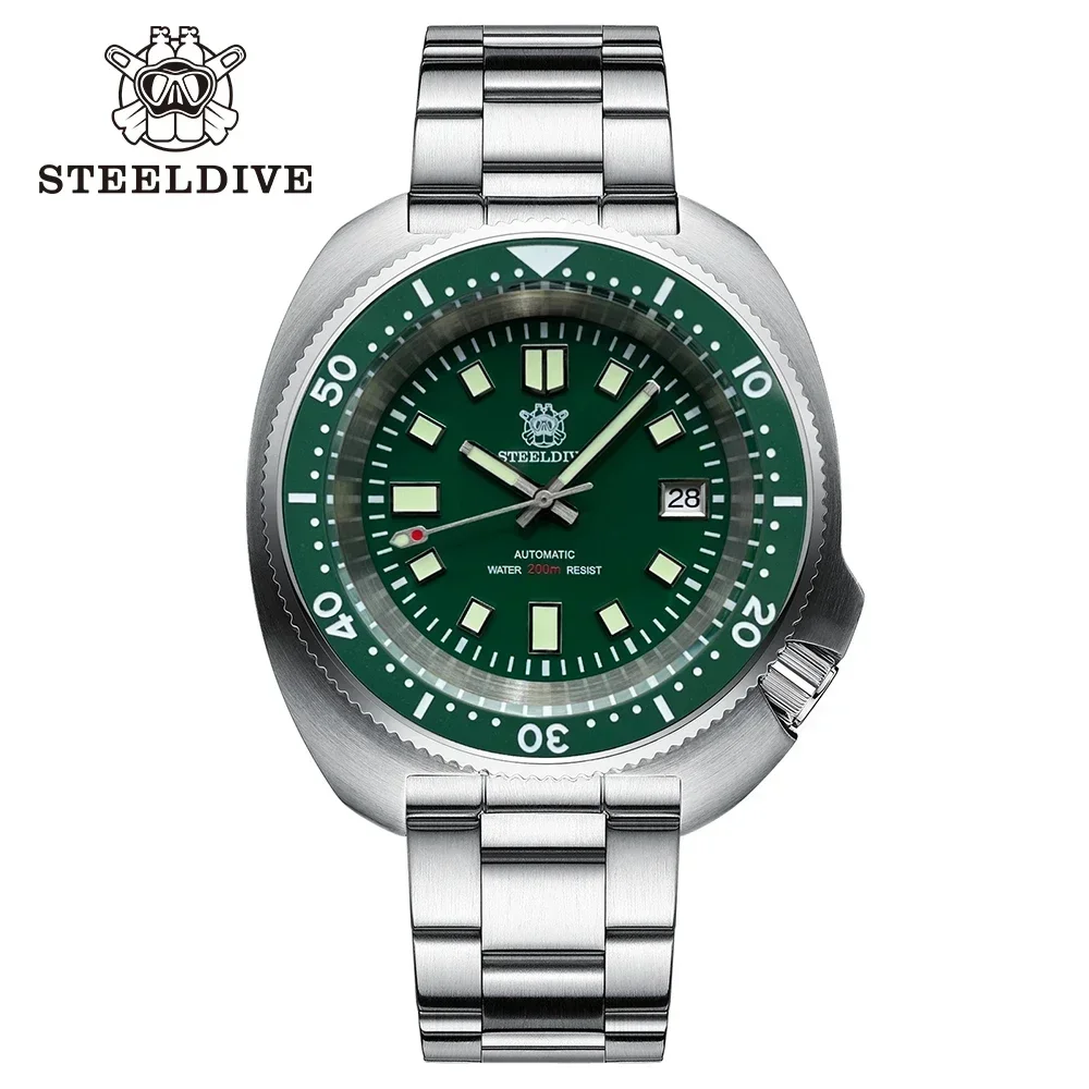 Мужские водонепроницаемые часы для дайвинга STEELDIVE SD1974L NH35, браслет Reloj V3 44 мм, супертонкая рамка, сапфировое стекло, 200 м