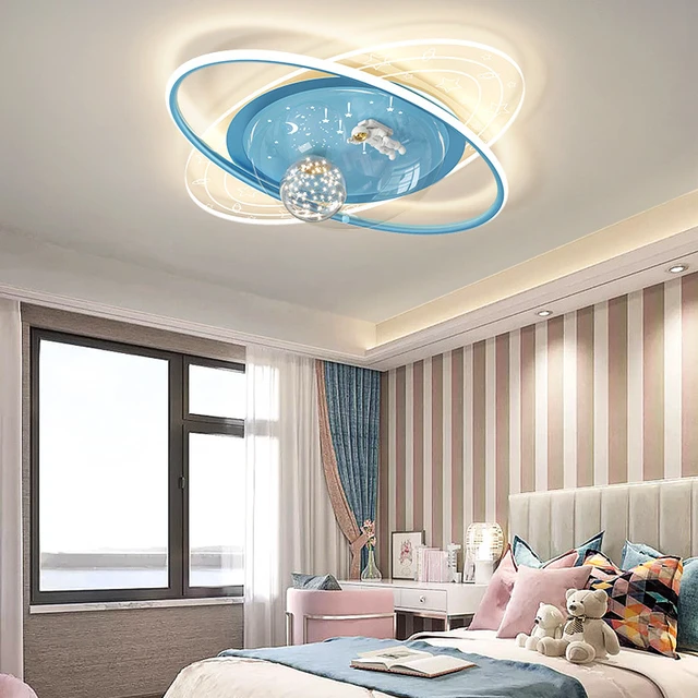 Lámparas de techo Led modernas para el hogar, habitación de niños, estudio,  dormitorio, bebé, dibujos animados, nubes azules, astronauta, lámpara de  araña LED, accesorio de luz - AliExpress