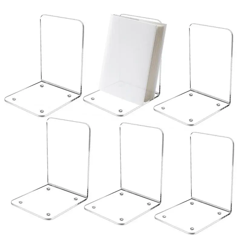 46pcsClearBookendsAcrylicBookEndsForShelvesHeavyDutyBookends