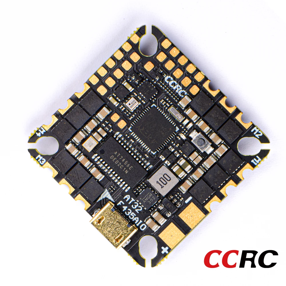 

CCRC AT32F435 AIO 40A Flight Controller BLHELI32 ESC ICM -42688-P 25.5X25.5mm 2-6S for FPV Freestyle Drones