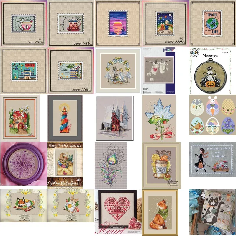 Animals in Snow Fox DIY Embroidery Cross Stitch Kits Needlework Craft Set Unprinted Canvas Cotton Thread Home Decoration 1