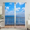 2Pcs Seaside Landscape Curtains Sea Walkway Fence Bueatiful Popular Curtain Suitable For Living Room Bedroom Bar 1