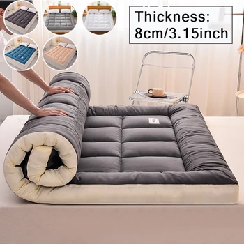 2026 New Foldable Thicken Fluffy 8cm Mattress Toppers Queen Four Seasons Soft ,Mattress Pad,Tatami Mat Japanese Futon Mattress