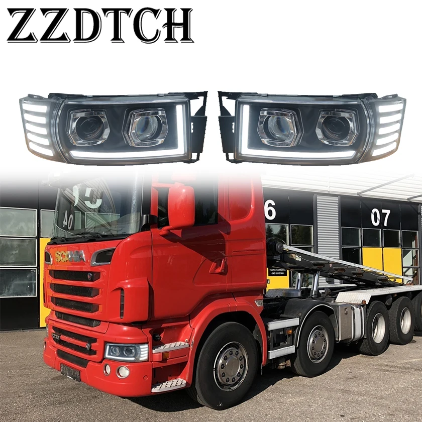 

one pair full led head Lamp for scania R420 R620 R500 P400 P450 R730 G400 G460 truck head lamp 1730958 1730953 E APPROVE