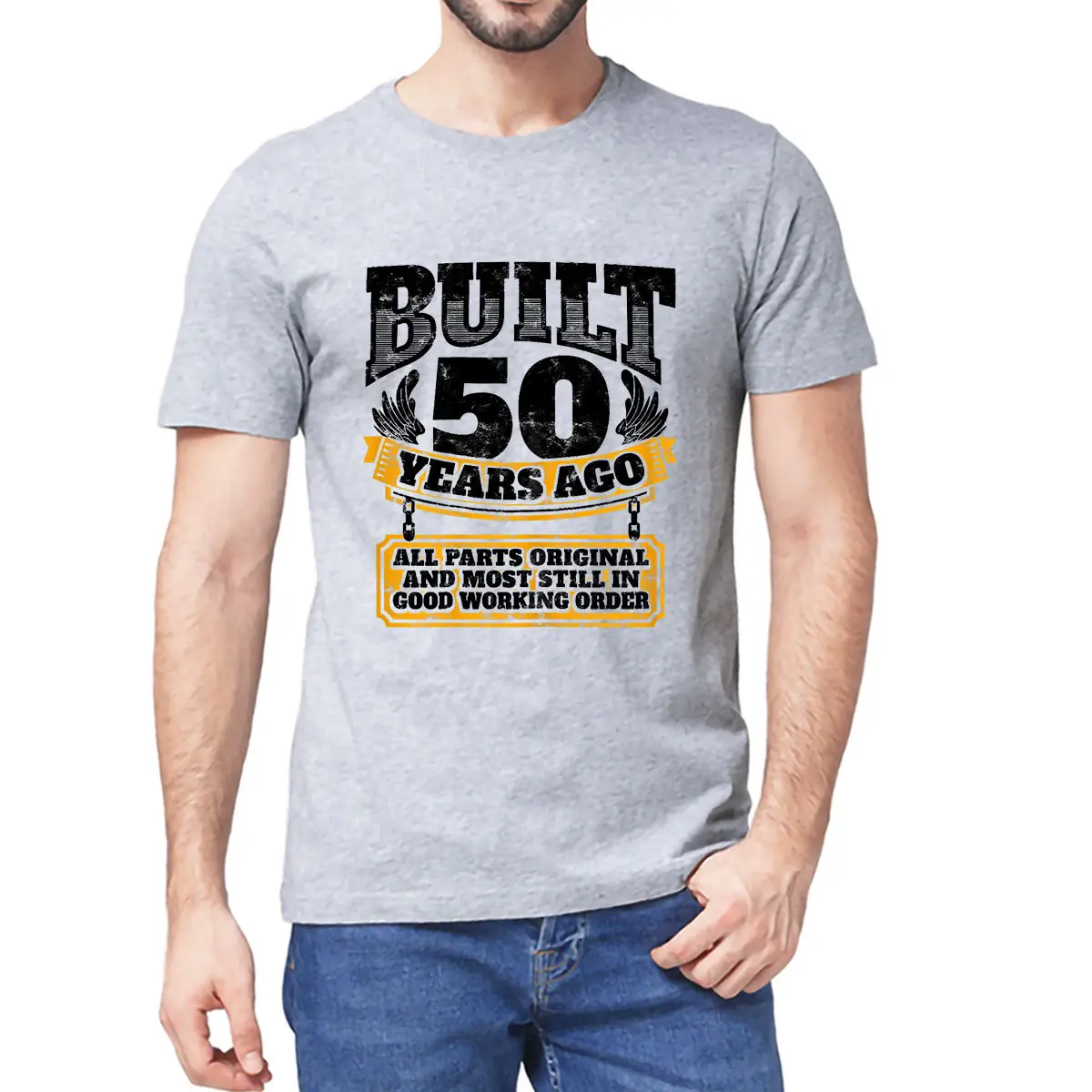 Unisex 100% Cotton Funny 50th Birthday Shirt B-Day Gift Saying Age 50 Year Joke Men T-Shirt Oversized Casual Tee Clothing Street