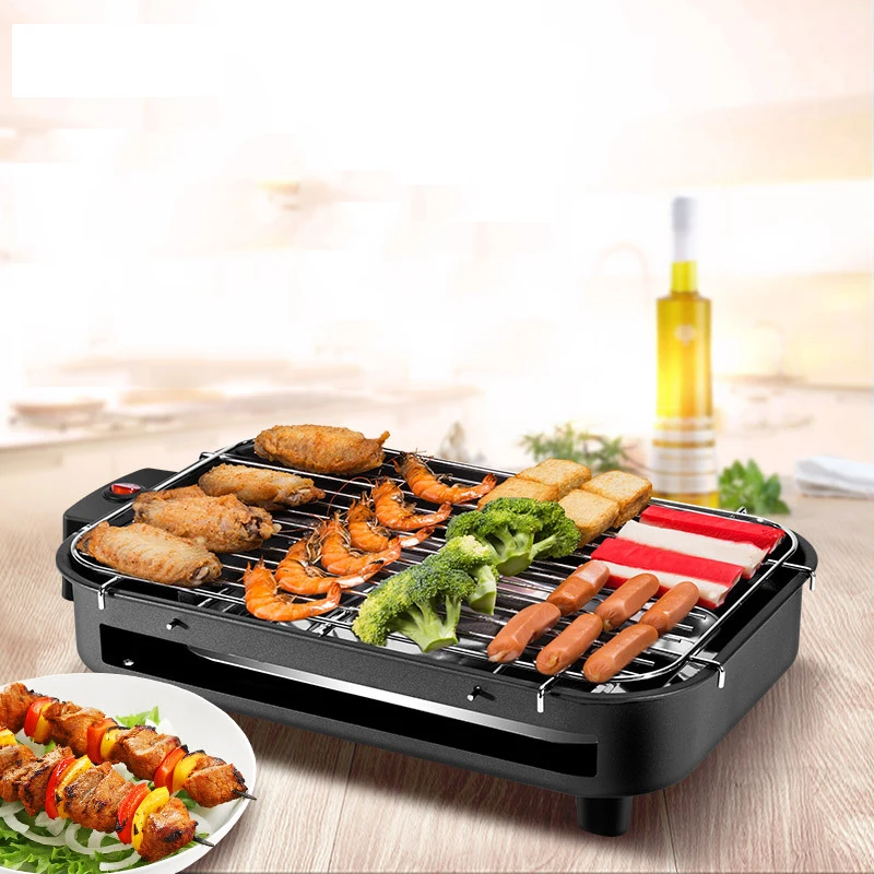 Indoor Small Barbecue Home Smoke-Free Multi-Function Barbecue Electric Baking Pan Small Skewer 220V 1300W AMR50-230 16 inch barbecue skewer sticks