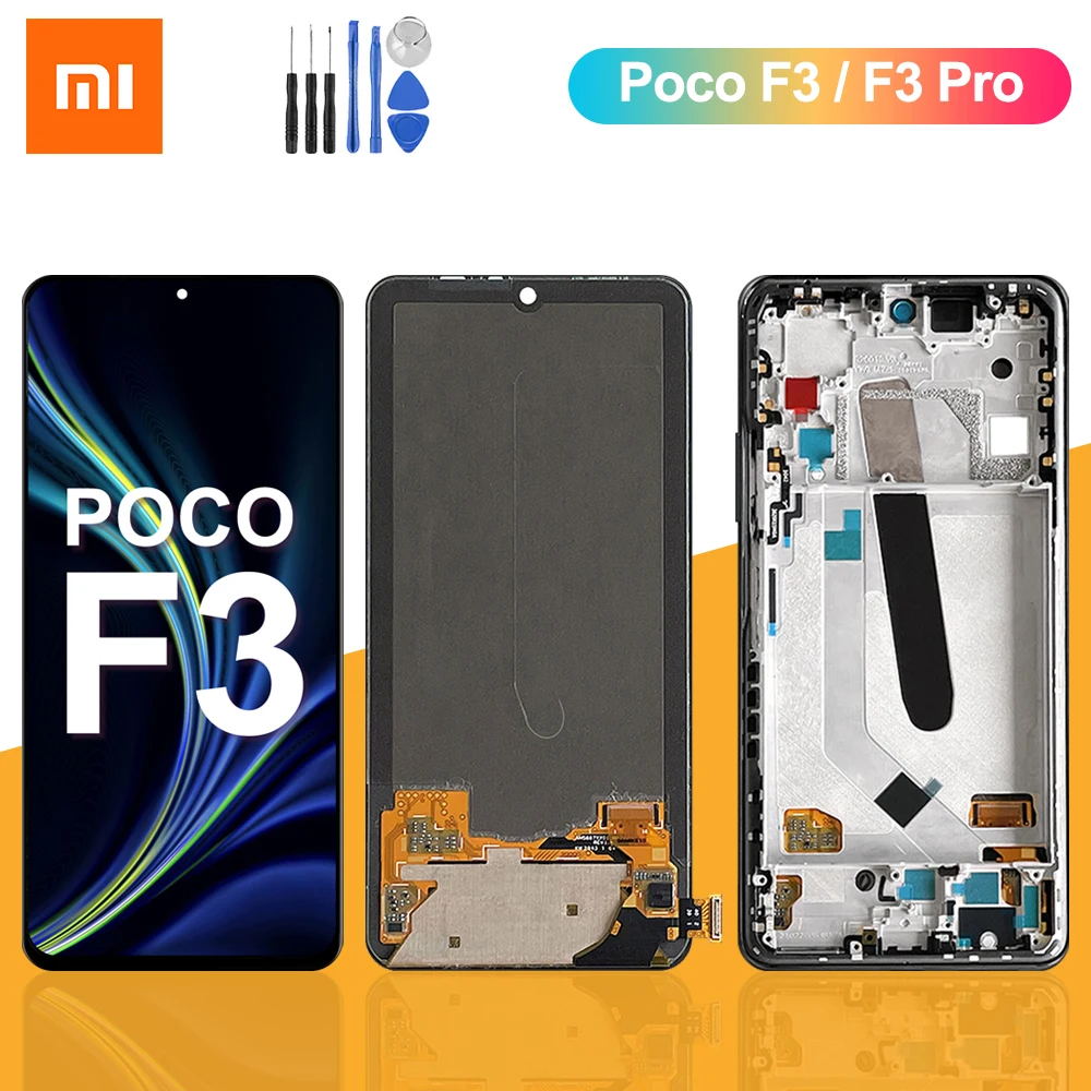 

6.67" Original For Xiaomi Poco F3 M2012K11AG LCD Display Screen with Frame Touch Panel Digitizer For Pocophone F3 pro Display