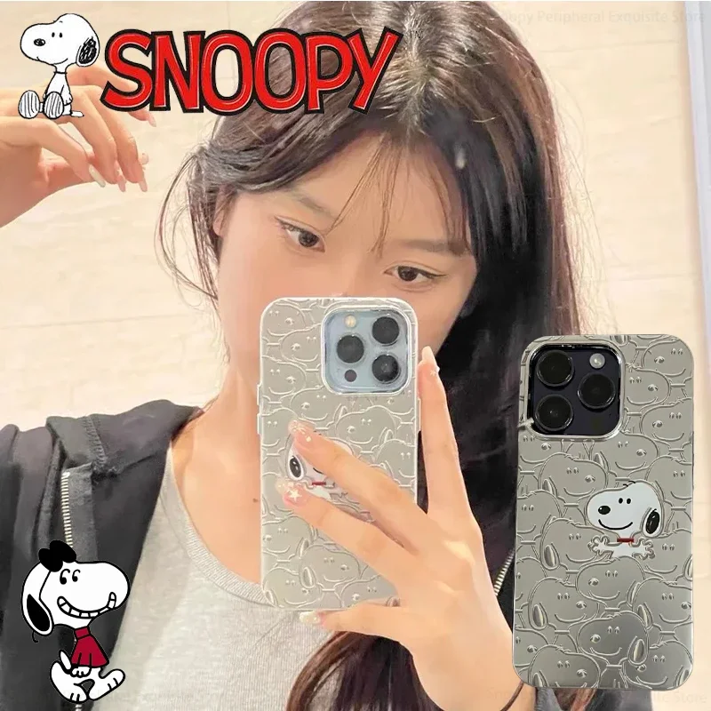 Custodia Per Telefono Snoopy Per Iphone 15 14 13 12 11 Pro Max Xr Xs X Stacking Snoopy Portector Shell Anti-Caduta Soft Cover Regalo Di Compleanno