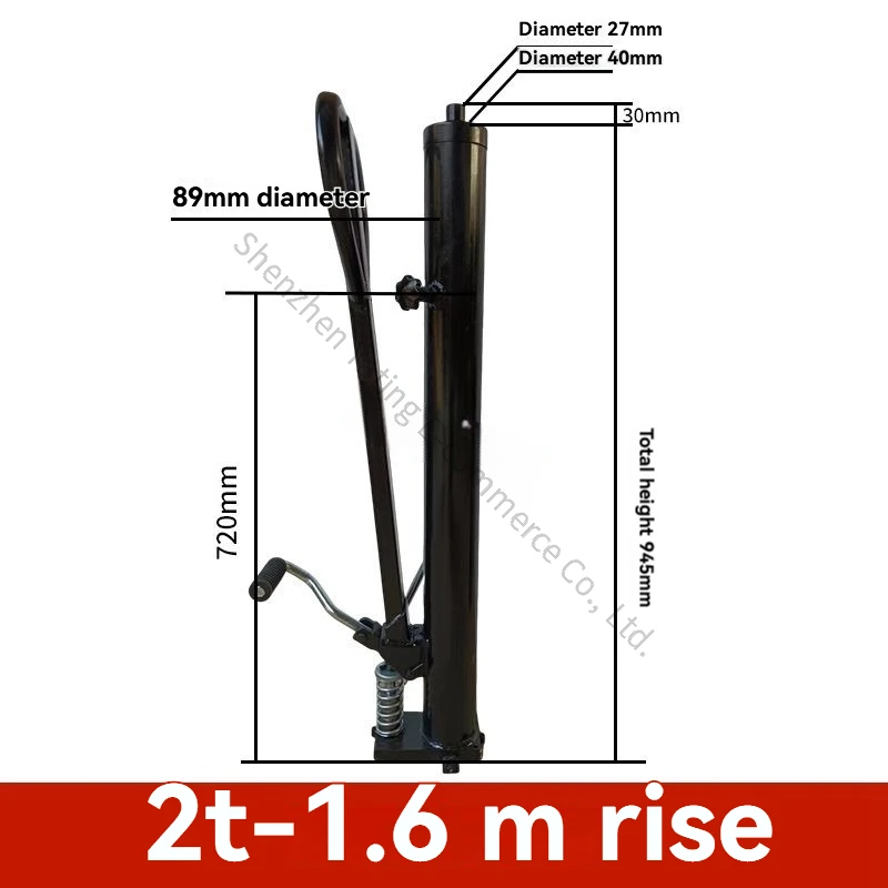New 2T 1.6M Manual Hydraulic Forklift Oil Cylinder Stacker Lift Truck Pump 1 Ton