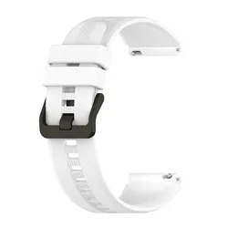 Silicone 22MM Watch Strap - Durable & Stylish Bracelet Band for 22mm width (White)