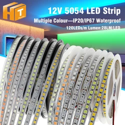 LED Strip 5054 DC12V 120LEDs/m High Flexible Tape Light 3000K 4000K 6000K 7000K IP67 High Brightness LED Strip 5m/lot
