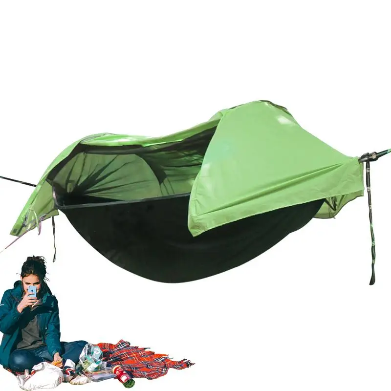 

Survival Hammock Waterproof Hammock For Backpacking Portable Collapsible Backyard Hammock With Net For Backpacking Camping