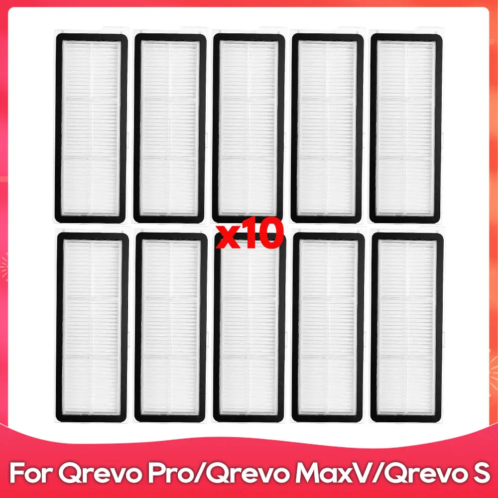 18 Kit di accessori di ricambio per Roborock Qrevo Master/Qrevo Slim Aspirapolvere Robot, 2 Spazzola principale, 6 spazzole laterali, 2 Filtri, 2 Sacchetti per la Polvere, 4 Panni mop, 2 strumenti