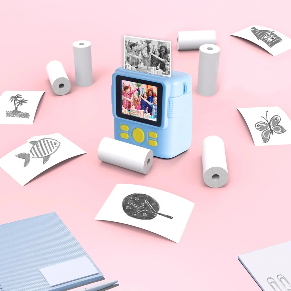 Children's Instant Photo Camera Thermal Printing Paper - Black & White Rolls