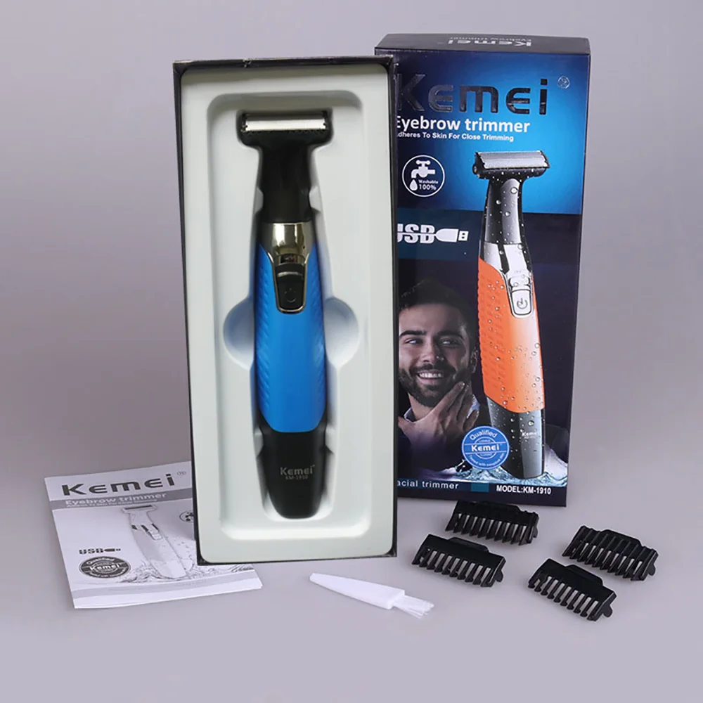 케메이 안전 면도기 남녀공용 전기면도기 원블레이드 USB 충전식 수염 및 콧수염 트리머
