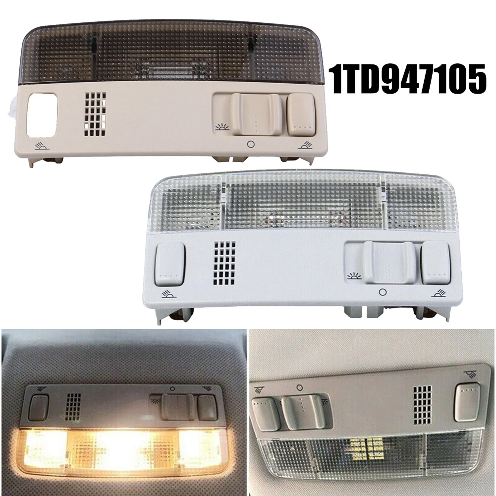 

1x Car Front Roof Reading Lamp Gray/Beige 4300K Dome Light For MK4/for Bora 1999-2005 #1TD947105/ 3B0947105 16cmx8cmx3.4cm
