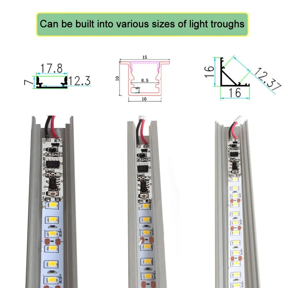 3PCS Intelligent Motion Sensor Light Switch without Holes, Infrared Scanning, Manual Sensor LED Strip Cabinet PCB DC6-12V 5A