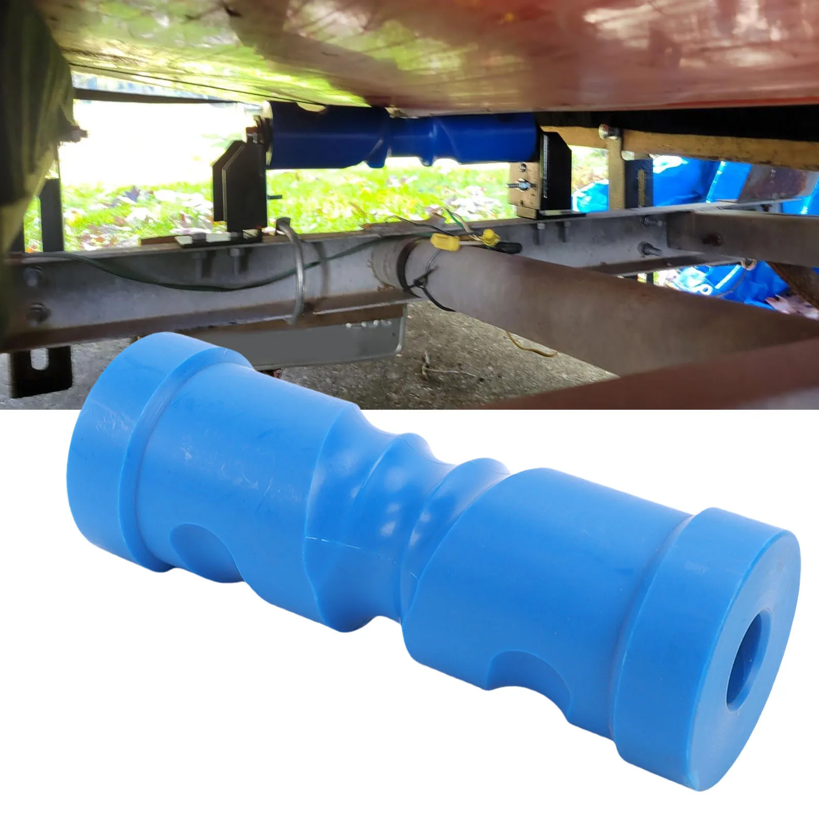 7.5 Inch Self Centering Boat Trailer Roller PU Material Keel Roller Bow Stop for 24mm Shaft Installation Bracket