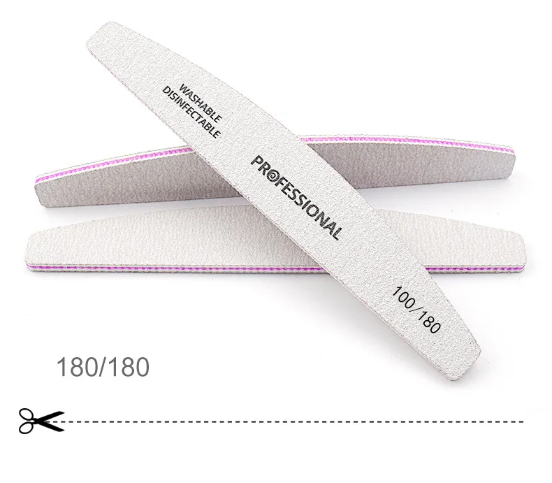 5Pcs/Lot Semilunar Manicure Files 4mm 100 180 240 Nail Files