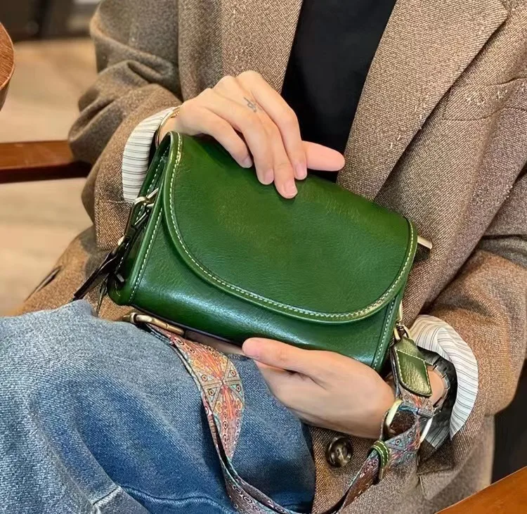 Y2k Crossbody Handbag Shoulder Bag Cowhide Women's True Leather Top Layer Chain Highquality Versatile Underarm Retro Fashion