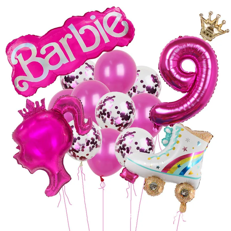 Barbie 5 Pack Balloon Kawaii Bambino Compleanno Auto Scarpa Creatività Reunion Party Room Camera Da Letto Decor Ornamenti Ciondolo Coppia Regalo