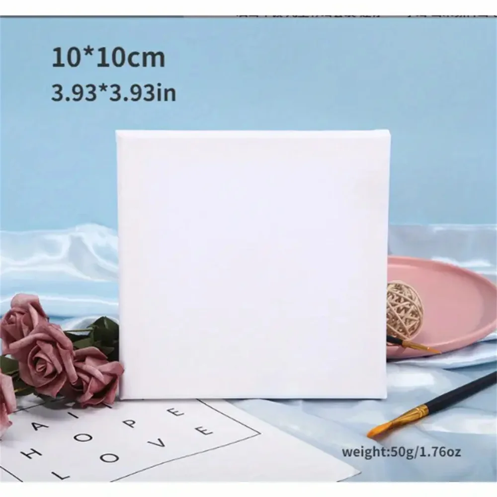 Mini canvas art boards for acrylic oil painting and decorating 10x10cm
