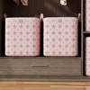 With Handle Clothes Storage Bins Foldable Large Capacity Wardrobe Sorting Storage Bucket Dust-Proof Cherry Blossom Organization 4