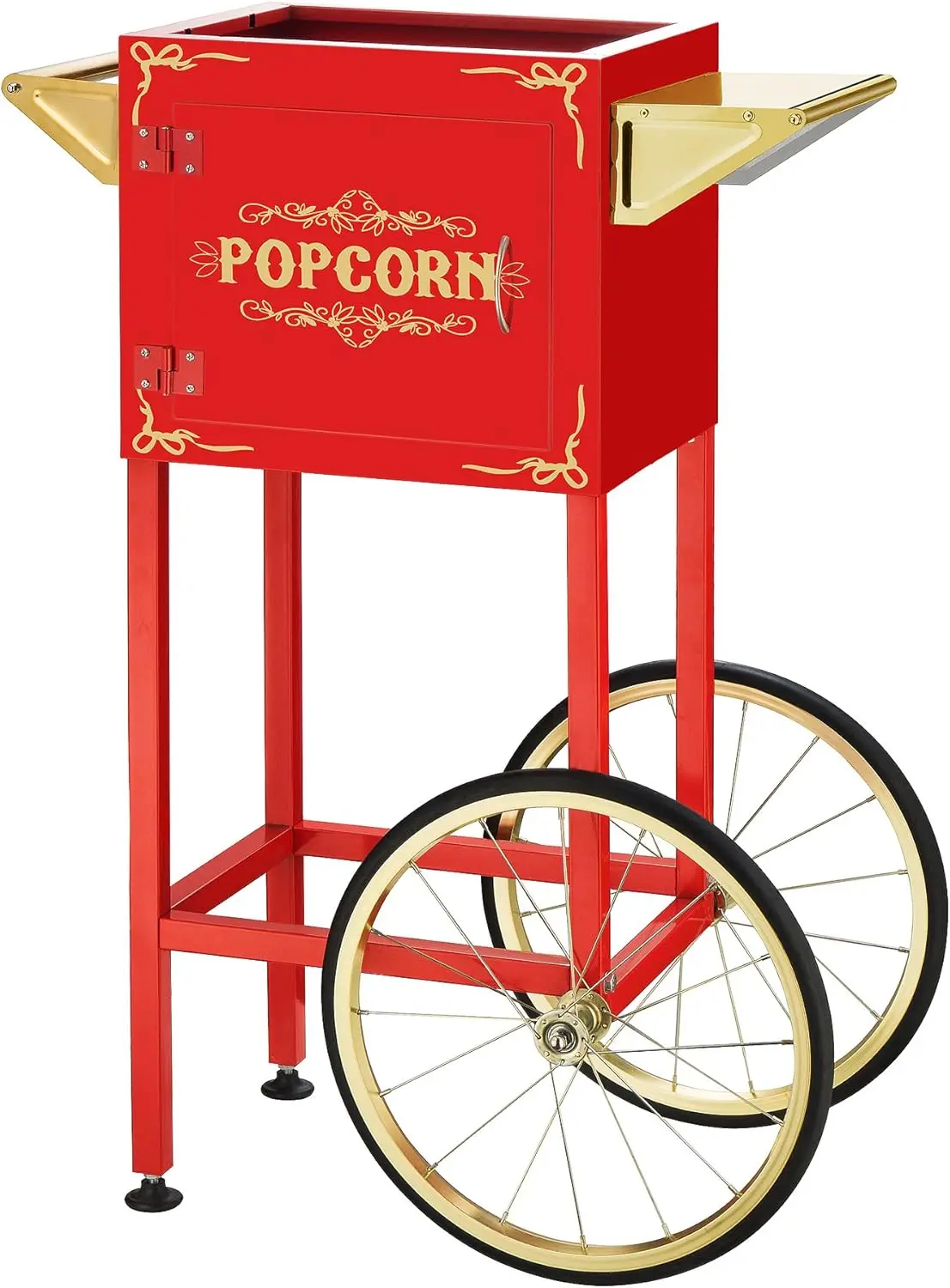 Popcorn Machine - 3-Gallon Antique Popper with Cart, 8oz Kettle, Old Maids Drawer, Warming Tray, and Scoop by Great 6