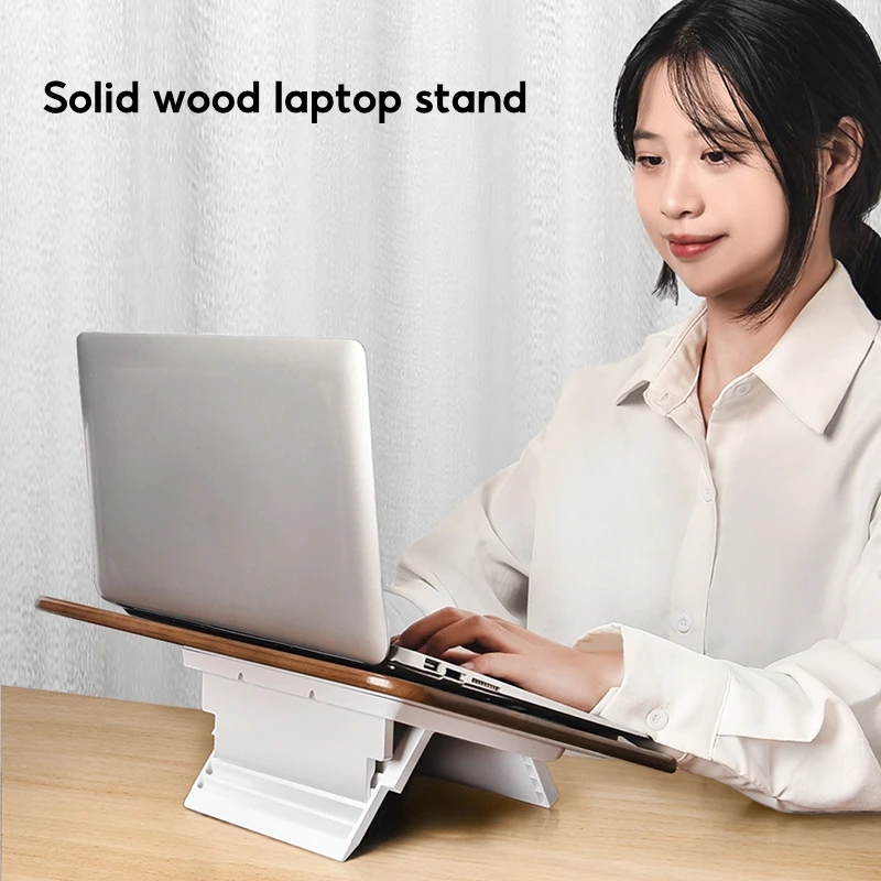 Oatsbasf Desktop Solid Wood Reading Stand Book Clip Holder Tablet Supprt Bracket 7 Height Adjustable iPad