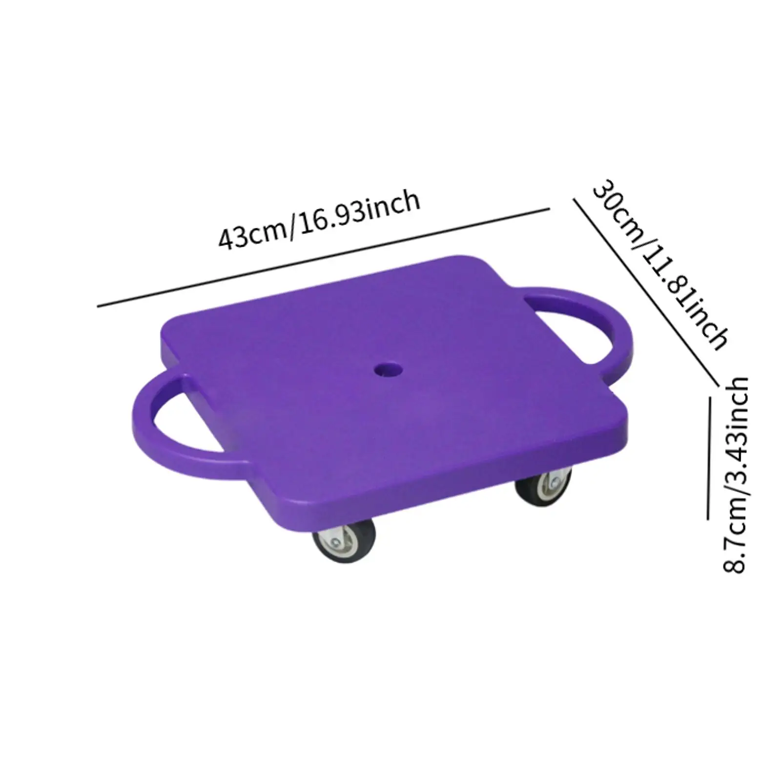 Scooter Board with Handles Square Portable 11.8 Inches Sit Down Scooter for Gym Backyard Indoor Outdoor Activities Playground