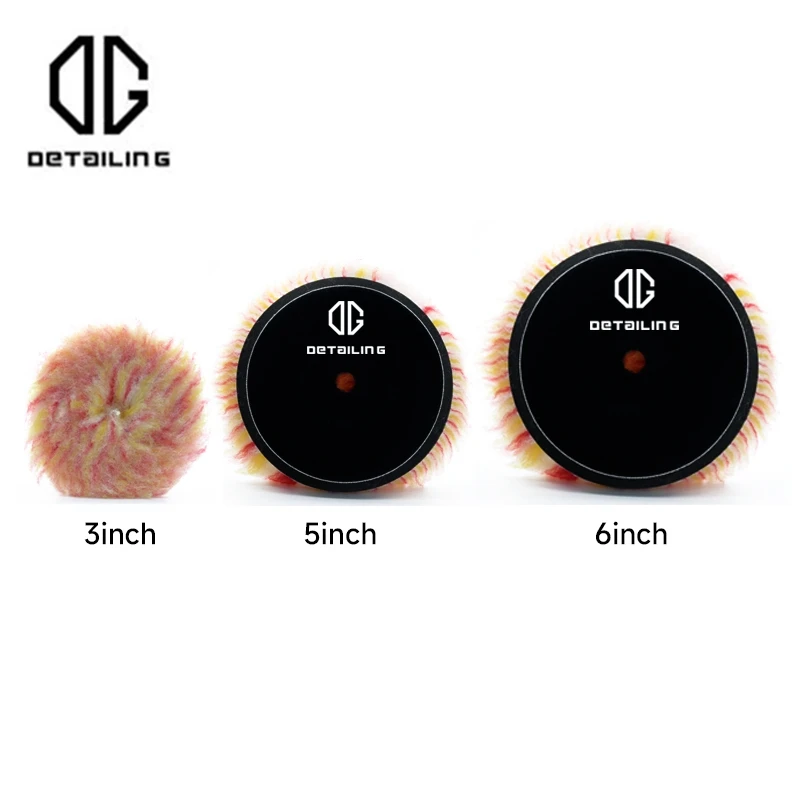 DETAILING 3"(80mm)/5"(130mm)/6"(155mm) Wool High Density Lambs Polishing Pad for Car Polisher Waxing Polishing ing