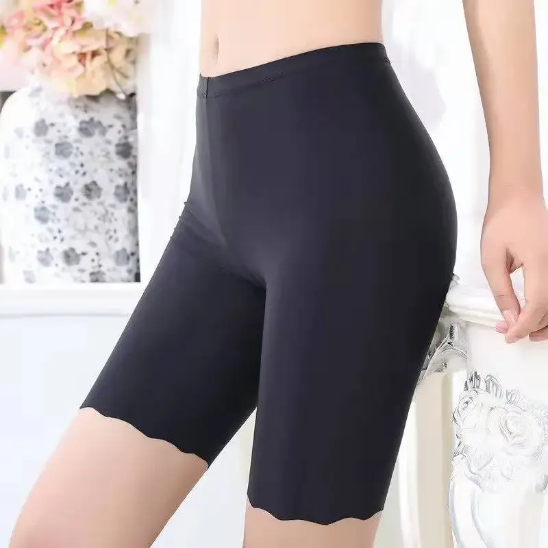 Ice Silk Safety Short Pants Seamless Slim Safety Short Pants Soft Breathable Silk Underwear Skirt Underpants Women Underwear safety shorts safety pants