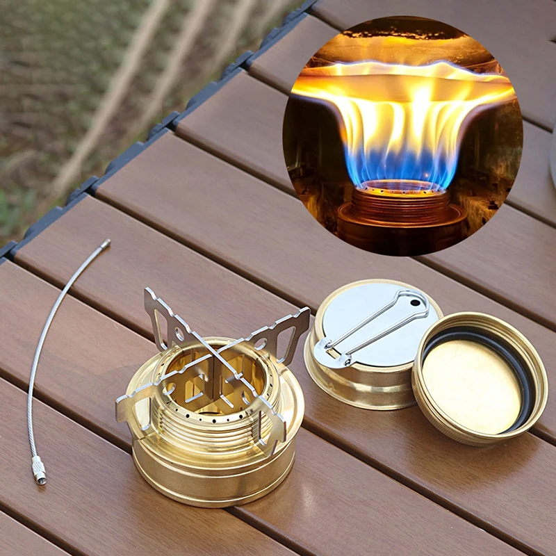 Portable Camping Alcohol Stove Set Mini Aluminum Solid Fuel Alcohol Stove Camping Equipment Hiking Cooking Alcohol Stove Burner