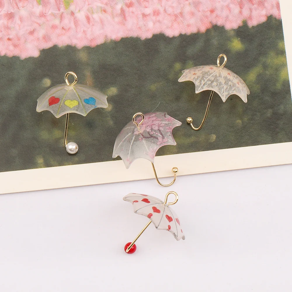 Cordial Design 100Pcs 19*21MM Jewelry Findings & Components/Hand Made/Umbrella Shape/DIY Earring Making/Cute Resin Charms #16273 - cordial
