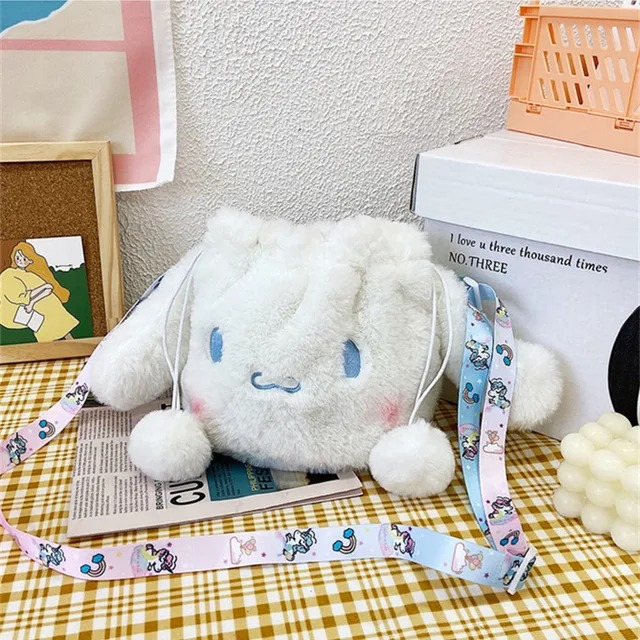 Plush Sanrio Backpack Cinnamoroll Plushie Bag Kawaii Stuffed Animals Bags Anime Stuffed Handbag Backpacks for Girls Soft Toy Kid 5