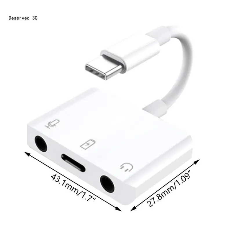 Type-C Sound Card Converter to 3.5mm Headphone Adapter